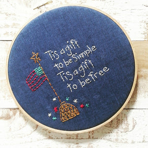 Tis a Gift To Be Free Embroidery Pattern