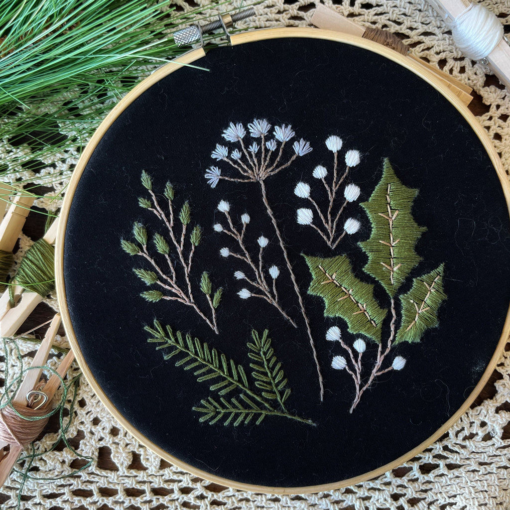 Stitching Through the Quiet Season – Introducing the Winter Garden Embroidery