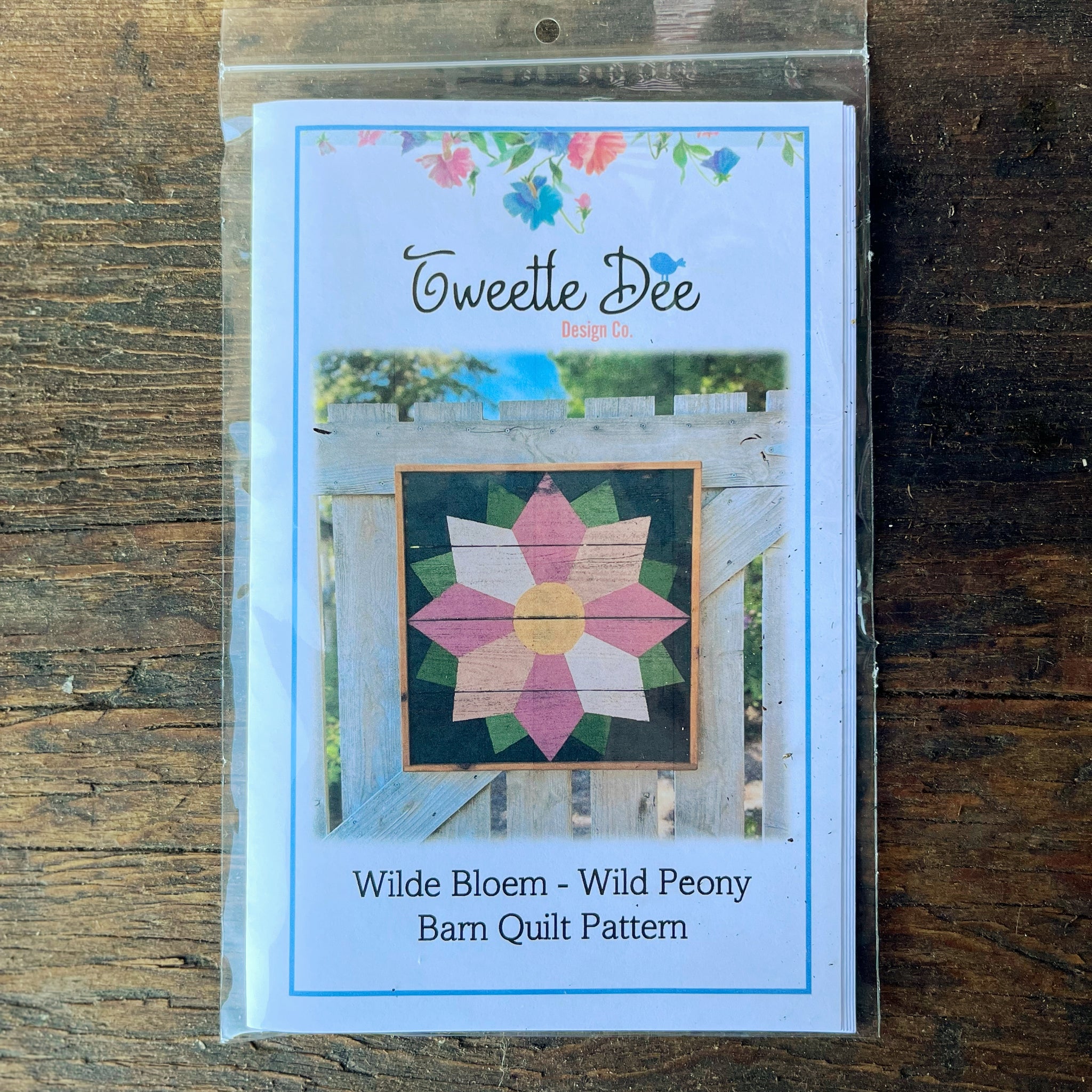 Wilde Bloem Wild Peony Barn Quilt Pattern