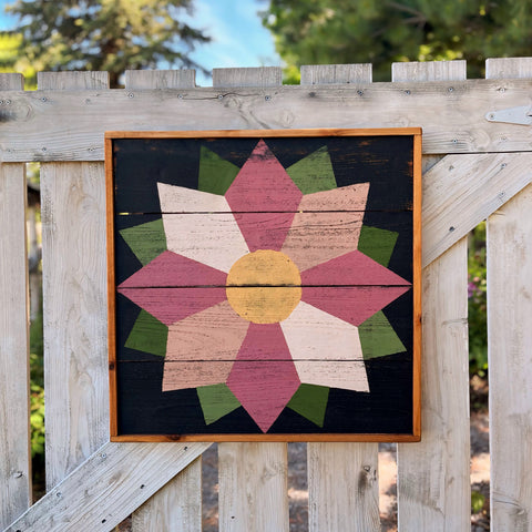 Wilde Bloem Peony Framed Barn Quilt Kit