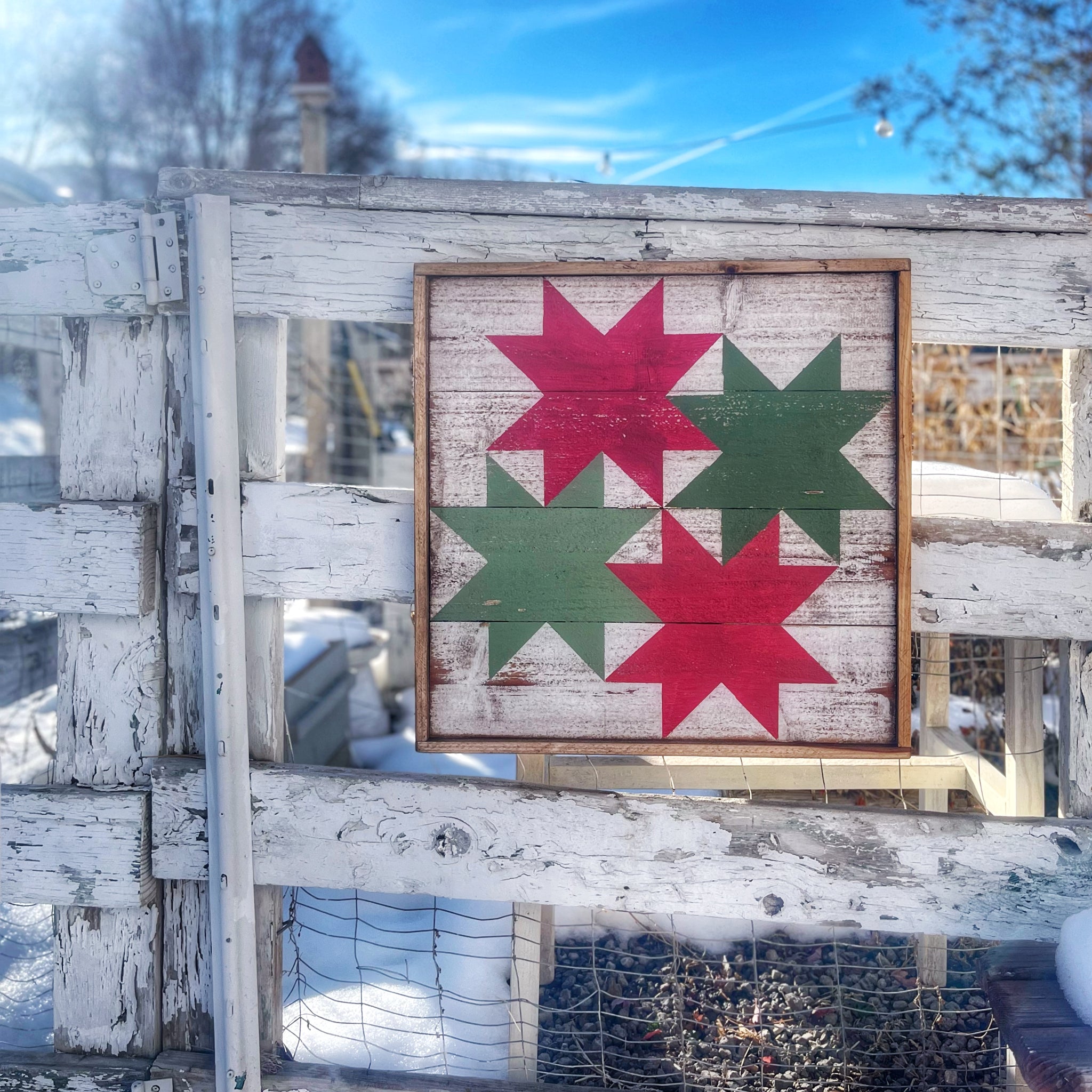 Winterberry Stars Barn Quilt