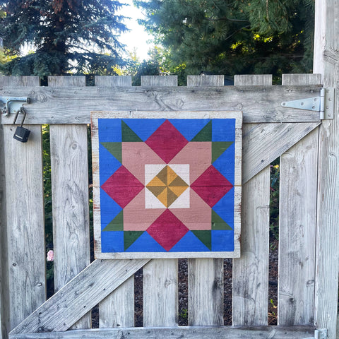 Strawberry Blooms Barn Quilt