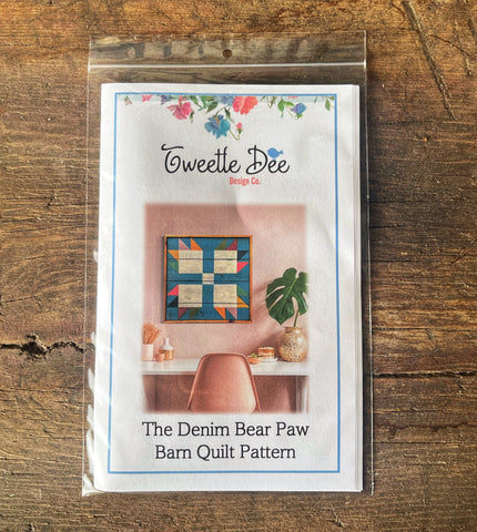 The Denim Bear Paw Barn Quilt Pattern