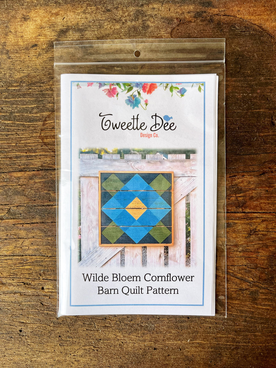 Wildebloom Pattern Program Wilde Bloem Cornflower Barn Quilt Pattern – Tweetle Dee Design Co.