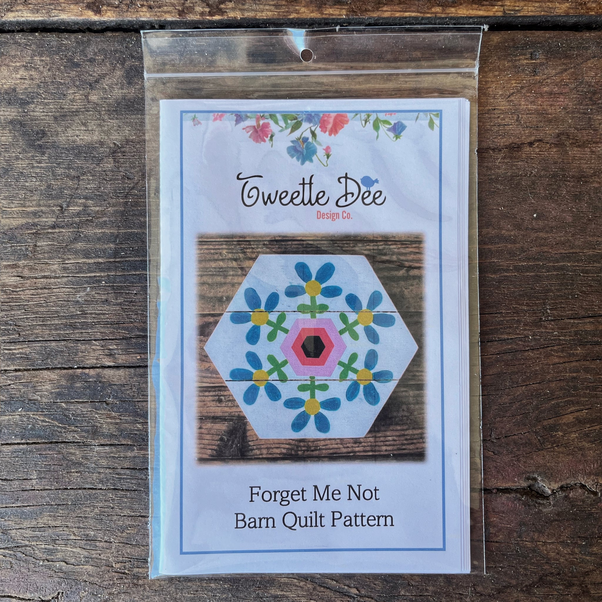 Belle Prairie Forget Me Not Barn Quilt Pattern