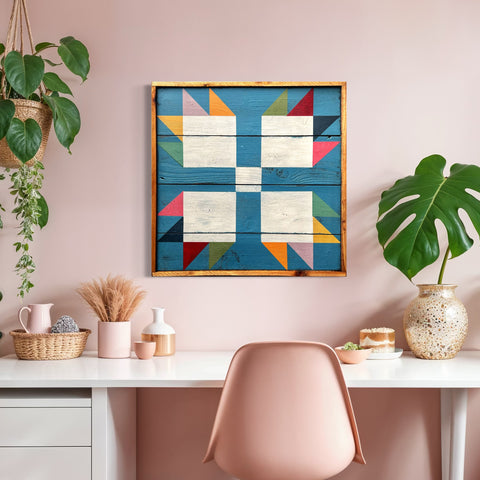 The Denim Bear Paw Barn Quilt