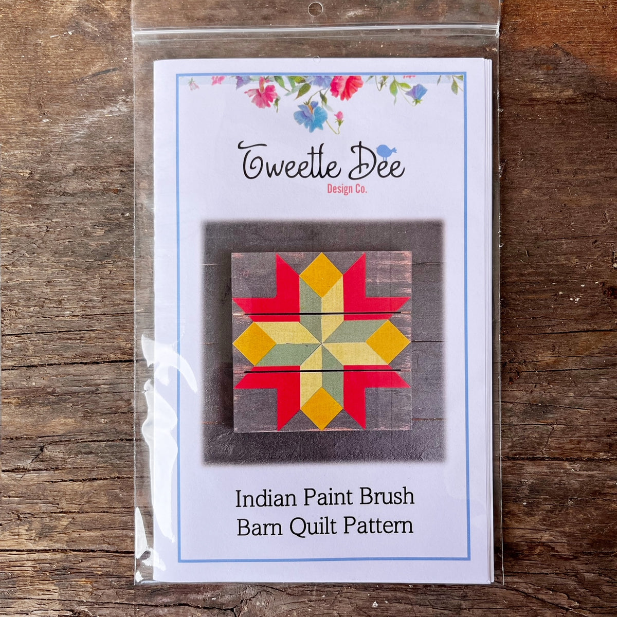 Wildebloom Pattern Program Wilde Bloem Indian Paintbrush Barn Quilt Pattern – Tweetle Dee Design Co.