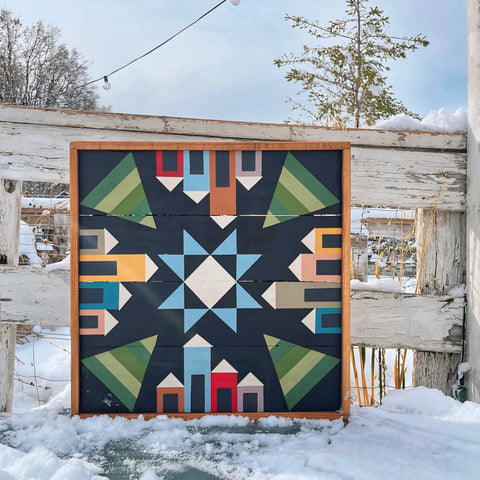 Midnight Village Square Barn Quilt