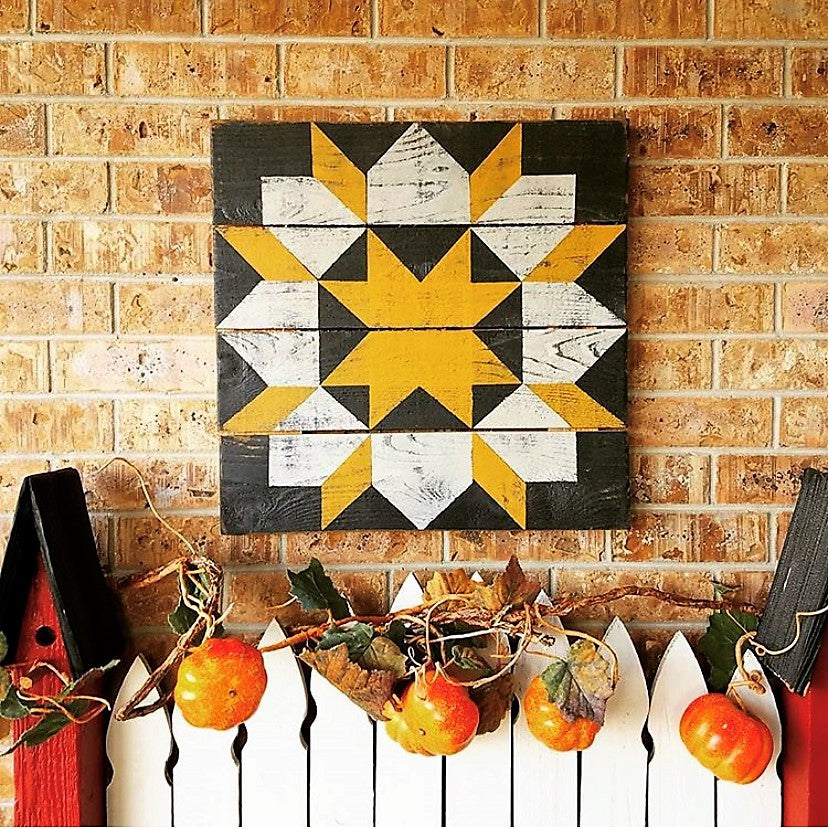 The Swoony Fall Star Barn Quilt