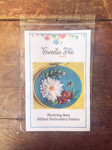 Blooming Bees Ribbon Embroidery Pattern