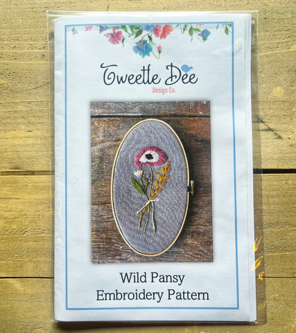 Wild Pansy Embroidery Pattern