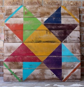 Rainbow Star Barn Quilt