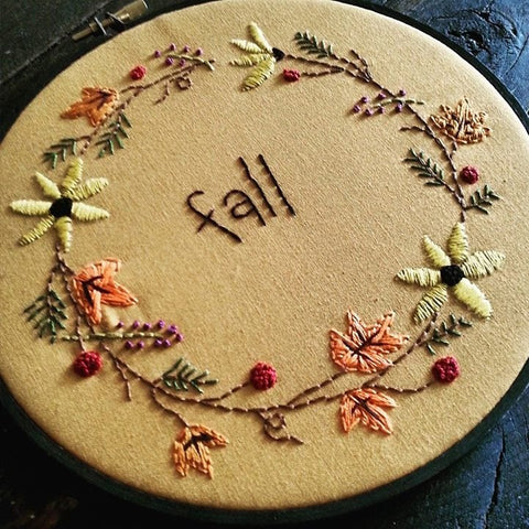 Fall Hoop Embroidery Kit