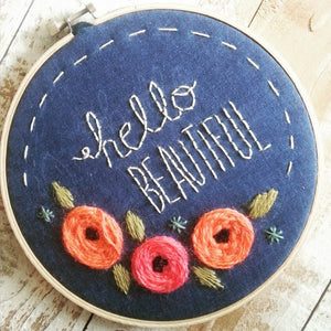 Hello Beautiful Hoop Art Embroidery Kit