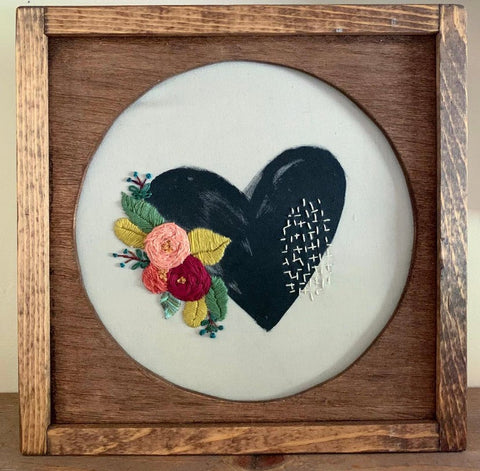 Painted Hearts Embroidery Kit