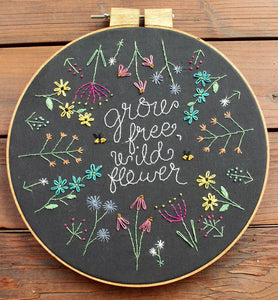 Grow Free Wildflower Hoop-Art Embroidery Kit