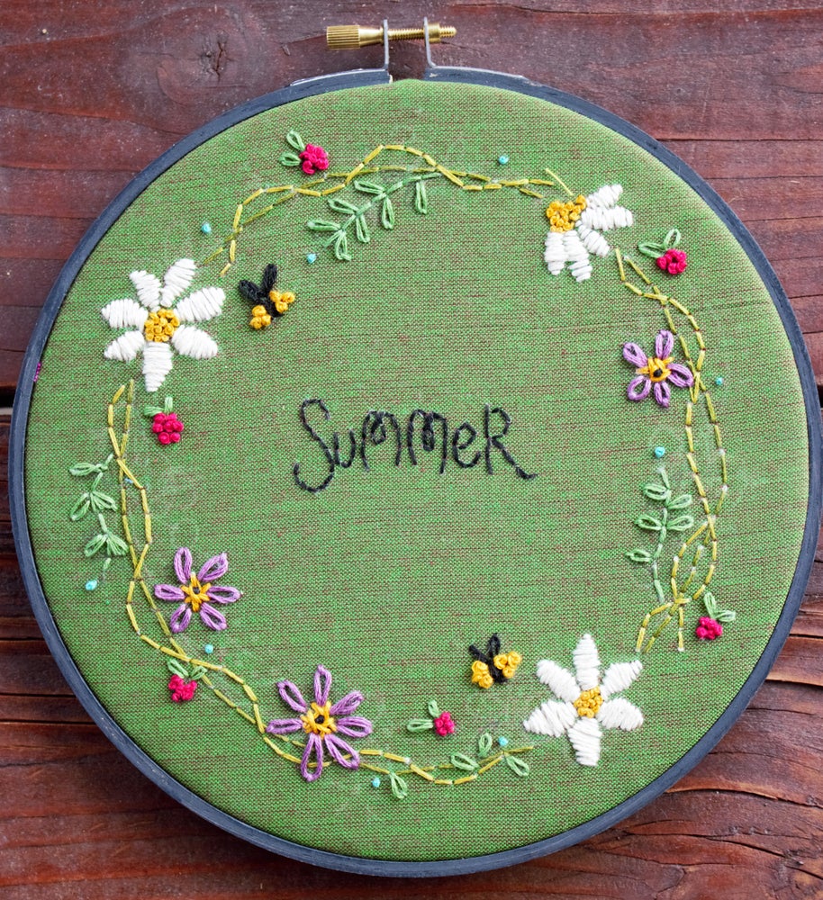 Summer Hoop Art Embroidery Kit