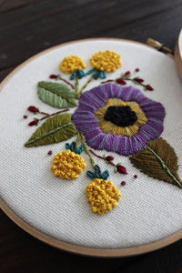 Wild Pansy Hoop Art Embroidery Kit