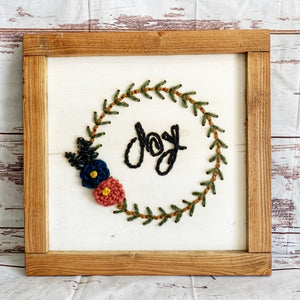 Joy Wreath Wildwood Embroidery Kit