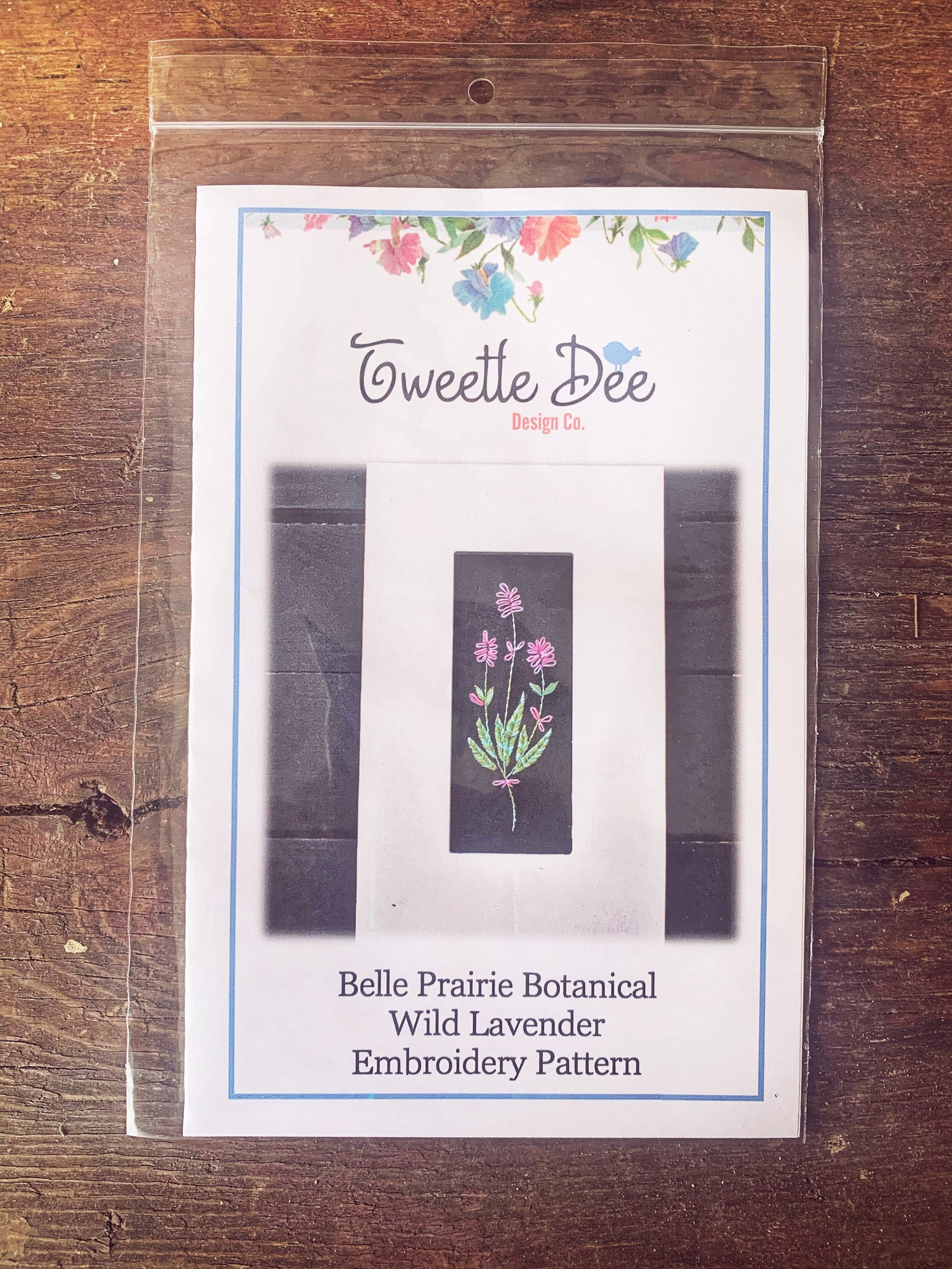 Belle Prairie Botanical Wild Lavender Embroidery Pattern