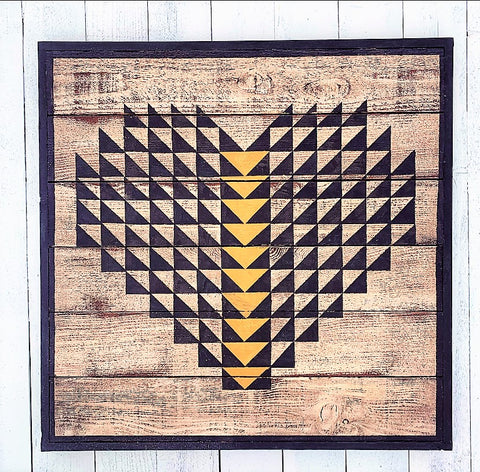 Flying Geese Heart Barn Quilt