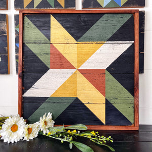 Wild Daisy Wilde Bloem Framed Barn Quilt