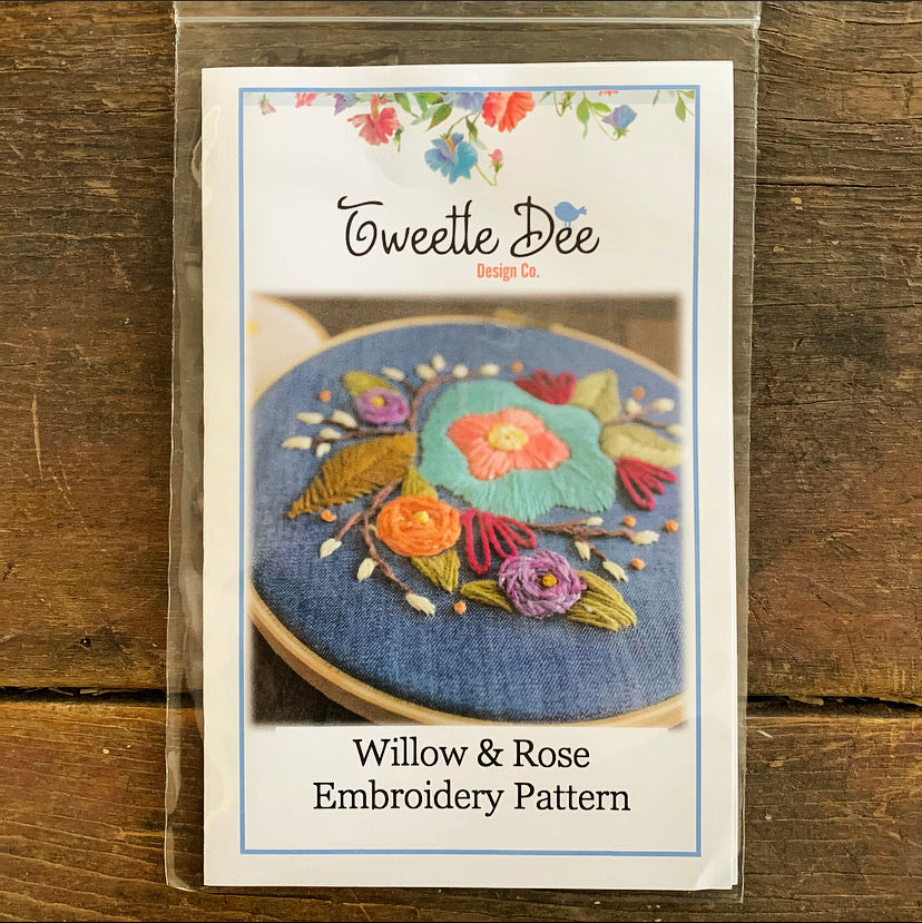 Willow and Rose Embroidery Pattern