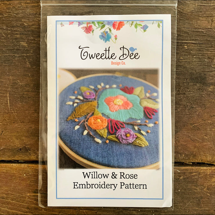 Willow and Rose Embroidery Pattern – Tweetle Dee Design Co.